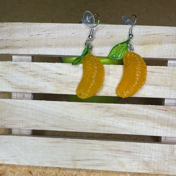 Mandarin Orange Earrings - Picture 1 of 2